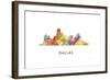 Dallas Texas Skyline-Marlene Watson-Framed Giclee Print