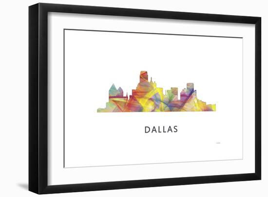 Dallas Texas Skyline-Marlene Watson-Framed Giclee Print