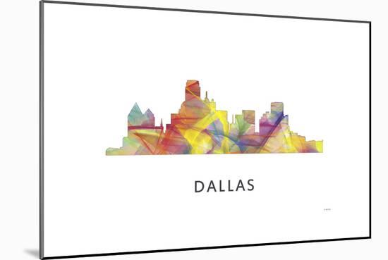 Dallas Texas Skyline-Marlene Watson-Mounted Giclee Print