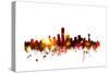 Dallas Texas Skyline-Michael Tompsett-Stretched Canvas