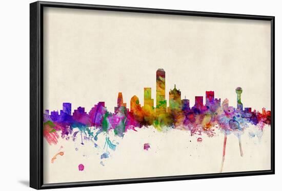 Dallas Texas Skyline-Michael Tompsett-Framed Art Print