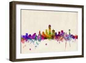 Dallas Texas Skyline-Michael Tompsett-Framed Art Print