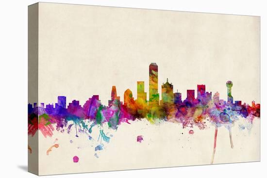 Dallas Texas Skyline-Michael Tompsett-Stretched Canvas