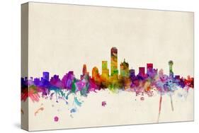 Dallas Texas Skyline-Michael Tompsett-Stretched Canvas