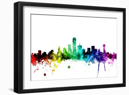 Dallas Texas Skyline-Michael Tompsett-Framed Art Print