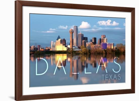 Dallas, Texas - Skyline-Lantern Press-Framed Art Print