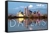 Dallas, Texas - Skyline-Lantern Press-Framed Stretched Canvas