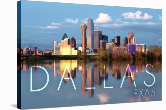 Dallas, Texas - Skyline-Lantern Press-Stretched Canvas