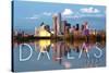 Dallas, Texas - Skyline-Lantern Press-Stretched Canvas