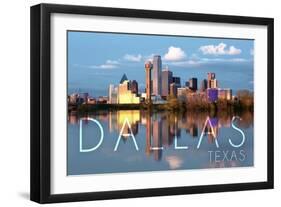 Dallas, Texas - Skyline-Lantern Press-Framed Art Print