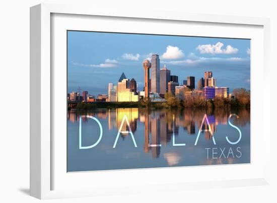 Dallas, Texas - Skyline-Lantern Press-Framed Art Print