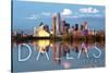 Dallas, Texas - Skyline-Lantern Press-Stretched Canvas