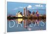 Dallas, Texas - Skyline-Lantern Press-Framed Art Print