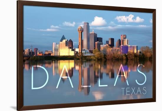 Dallas, Texas - Skyline-Lantern Press-Framed Art Print