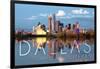 Dallas, Texas - Skyline-Lantern Press-Framed Art Print