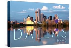 Dallas, Texas - Skyline-Lantern Press-Stretched Canvas