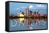 Dallas, Texas - Skyline-Lantern Press-Framed Stretched Canvas