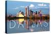 Dallas, Texas - Skyline-Lantern Press-Stretched Canvas