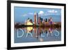 Dallas, Texas - Skyline-Lantern Press-Framed Premium Giclee Print