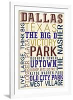 Dallas, Texas - Typography-Lantern Press-Framed Art Print