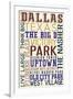 Dallas, Texas - Typography-Lantern Press-Framed Art Print