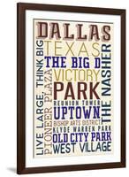 Dallas, Texas - Typography-Lantern Press-Framed Art Print