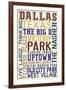 Dallas, Texas - Typography-Lantern Press-Framed Art Print