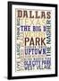 Dallas, Texas - Typography-Lantern Press-Framed Art Print