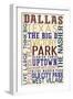 Dallas, Texas - Typography-Lantern Press-Framed Premium Giclee Print