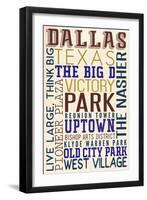 Dallas, Texas - Typography-Lantern Press-Framed Art Print