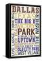 Dallas, Texas - Typography-Lantern Press-Framed Stretched Canvas