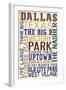 Dallas, Texas - Typography-Lantern Press-Framed Art Print