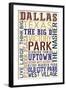 Dallas, Texas - Typography-Lantern Press-Framed Art Print