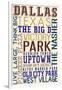 Dallas, Texas - Typography-Lantern Press-Framed Art Print