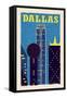 Dallas, Texas - Woodblock-Lantern Press-Framed Stretched Canvas