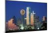 Dallas TX Skyline At Night-null-Mounted Art Print