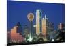 Dallas TX Skyline At Night-null-Mounted Art Print