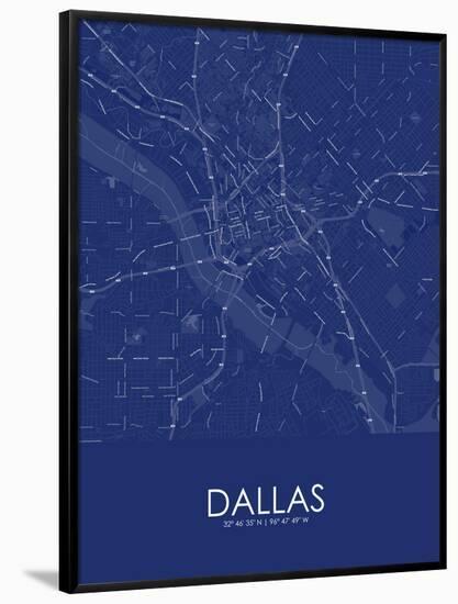 Dallas, United States of America Blue Map-null-Framed Poster