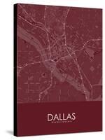 Dallas, United States of America Red Map-null-Stretched Canvas