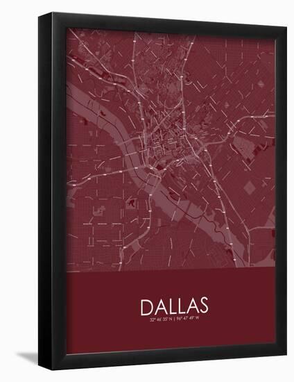 Dallas, United States of America Red Map-null-Framed Poster