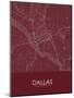 Dallas, United States of America Red Map-null-Mounted Poster