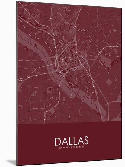 Dallas, United States of America Red Map-null-Mounted Poster