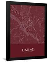 Dallas, United States of America Red Map-null-Framed Poster