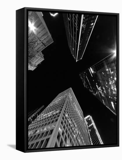 Dallas Up Bw-John Gusky-Framed Stretched Canvas