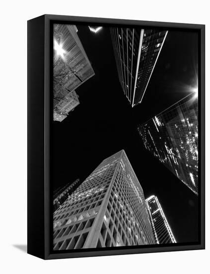 Dallas Up Bw-John Gusky-Framed Stretched Canvas