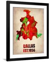 Dallas Watercolor Map-NaxArt-Framed Art Print