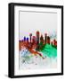 Dallas Watercolor Skyline-NaxArt-Framed Art Print