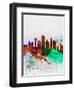 Dallas Watercolor Skyline-NaxArt-Framed Art Print