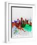 Dallas Watercolor Skyline-NaxArt-Framed Art Print