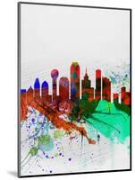 Dallas Watercolor Skyline-NaxArt-Mounted Art Print